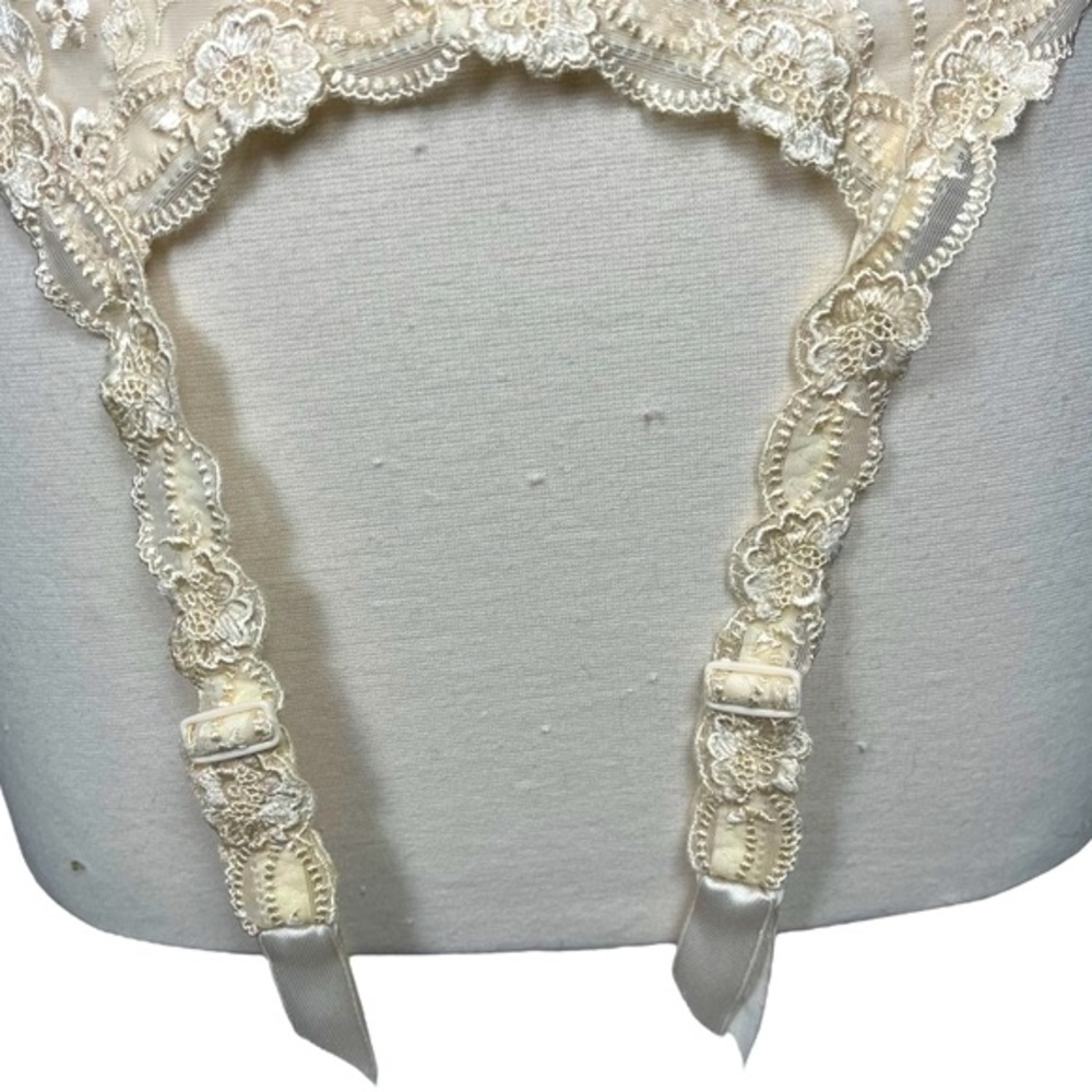 RARE NWT VTG 90s Y2K La Perla Bridal Ivory Lace Bustier Corset 36B Garter Straps - Picture 12 of 15
